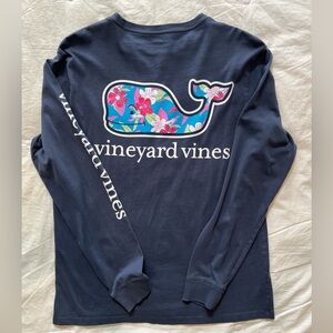 Adult Vineyard Vines Long Sleeve “Hawaiian Whale” Graphic Tee; Size S